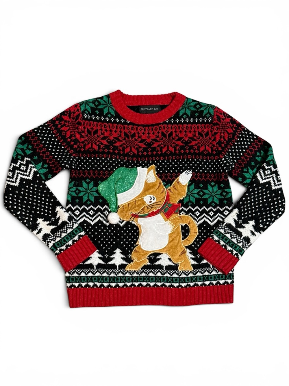 Kid’s Blizzard Bay Cat Christmas Sweater size 8
